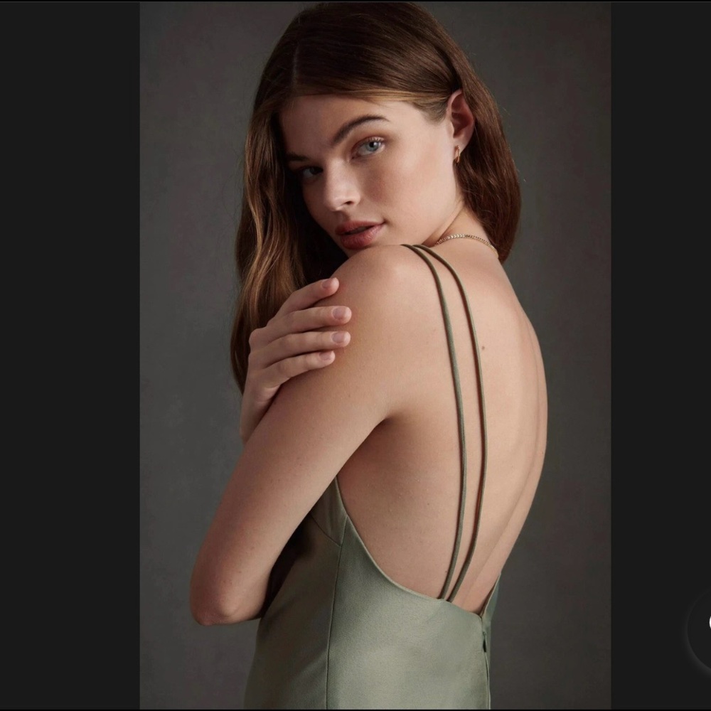 NWT BHLDN Anthropologie Elegant sage Slip Dress sz 10 - Picture 2 of 7